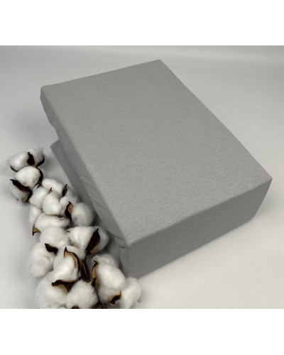 Простынь Maison D'or grey трикотажная на резинке 180x200 + наволочки 2-50x70