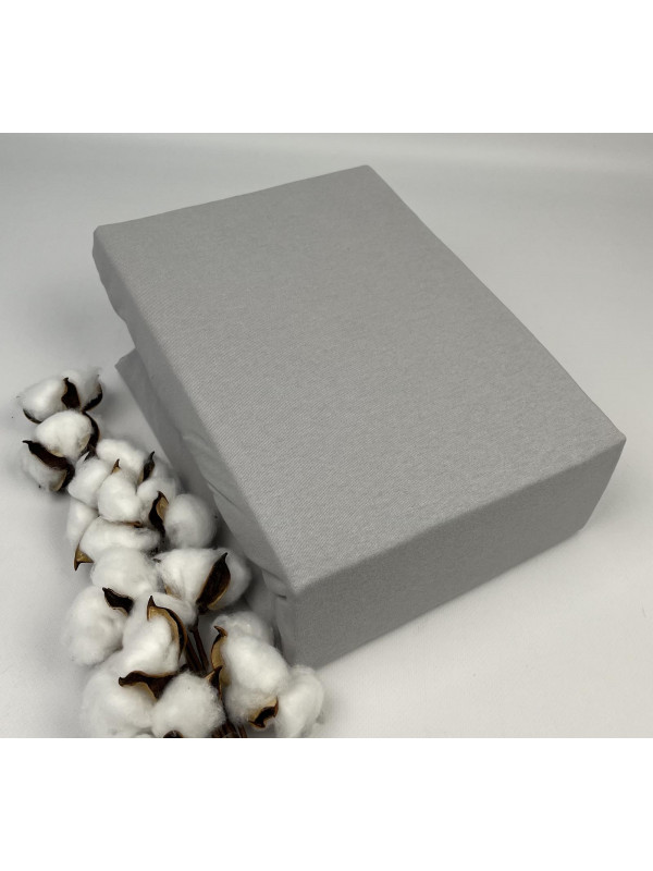 Простынь Maison D'or grey трикотажная на резинке 180x200 + наволочки 2-50x70