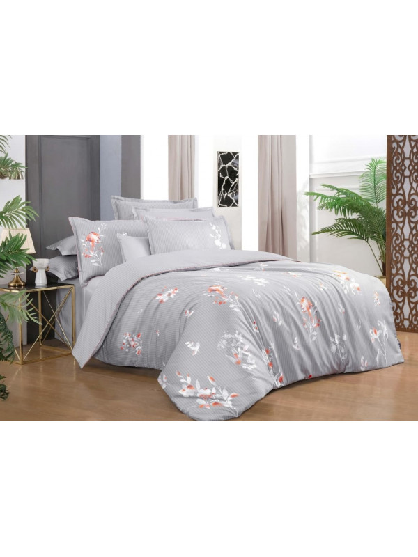 Постельное белье Sarev Lida gri сатин делюкс 300ТС семейное