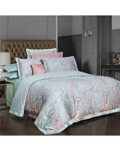 Постельное белье Sarev Volga yesil делюкс сатин 300ТС евро