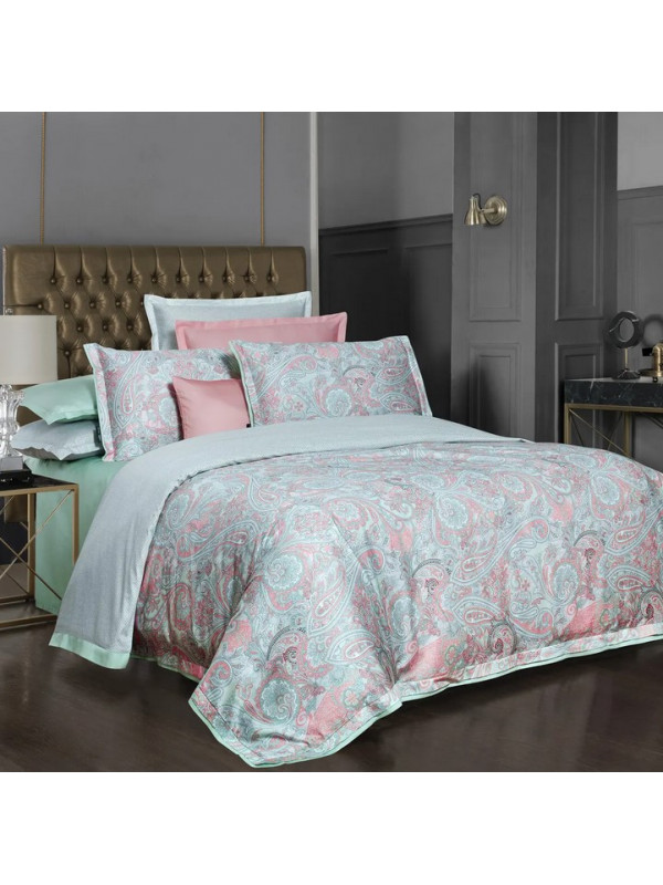 Постельное белье Sarev Volga yesil делюкс сатин 300ТС евро