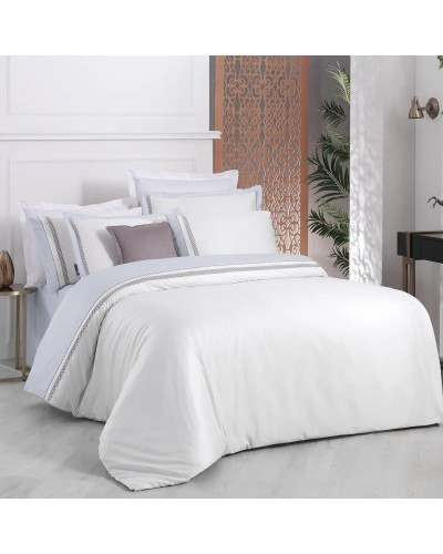 Постельное белье Sarev Graz mavi сатин делюкс 300ТС с вышивкой евро