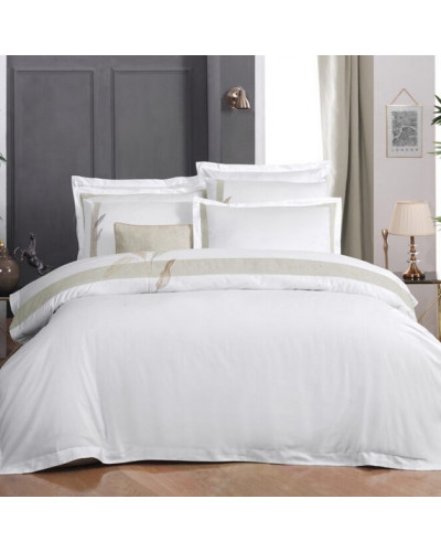 Постельное белье Sarev Aldor Beyaz сатин делюкс с вышивкой 300ТС евро