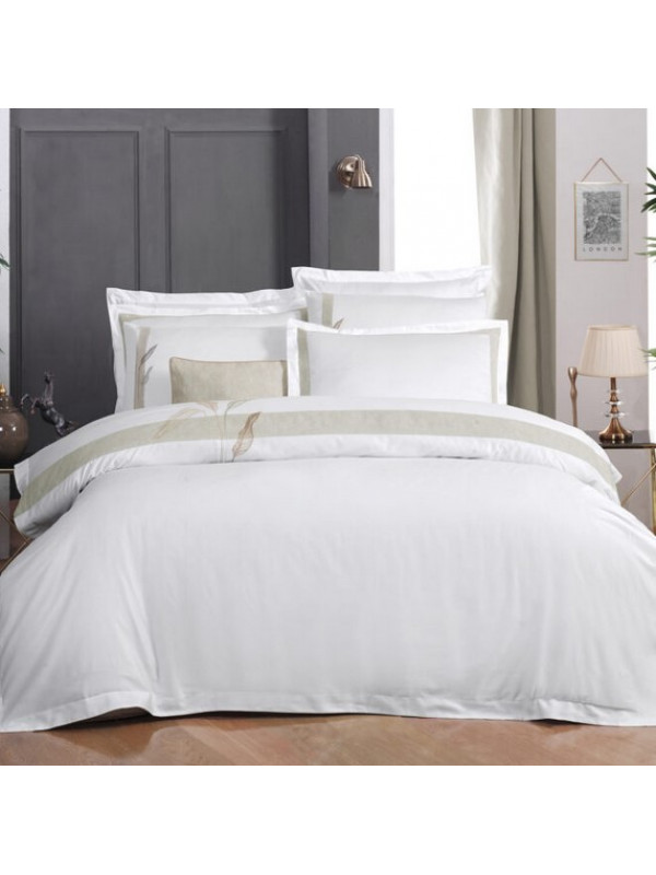 Постельное белье Sarev Aldor Beyaz сатин делюкс с вышивкой 300ТС евро