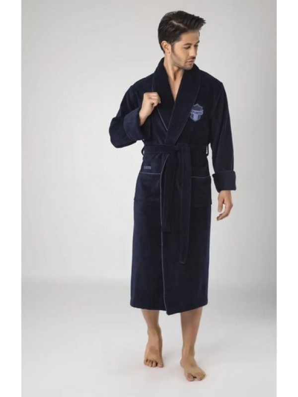 Халат мужской nusa хлопок/бамбук модель 1145-1    синий, xxl