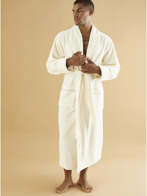 Халат мужской nusa хлопок/бамбук модель 7235    кремовый, xxl