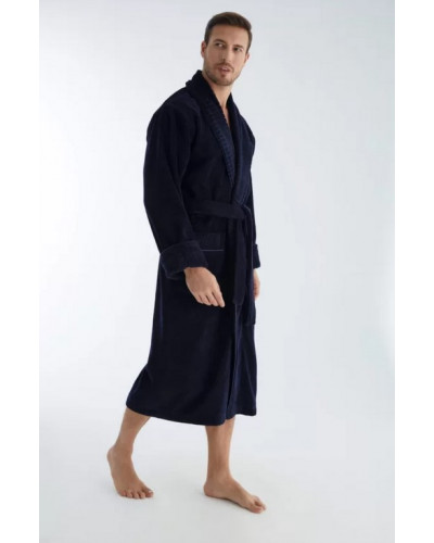 Халат мужской nusa хлопок/бамбук модель 1330    синий, xxxxl
