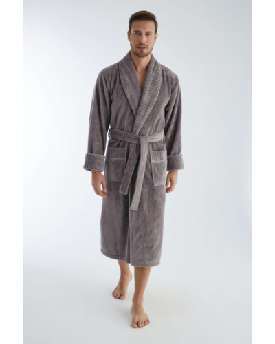 Халат мужской nusa хлопок/бамбук модель 1330    серый, xxxxl