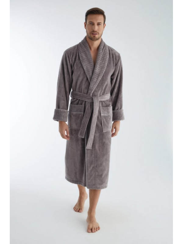 Халат чоловічий nusa бавовна/бамбук модель 1330   сірий, xxxxl