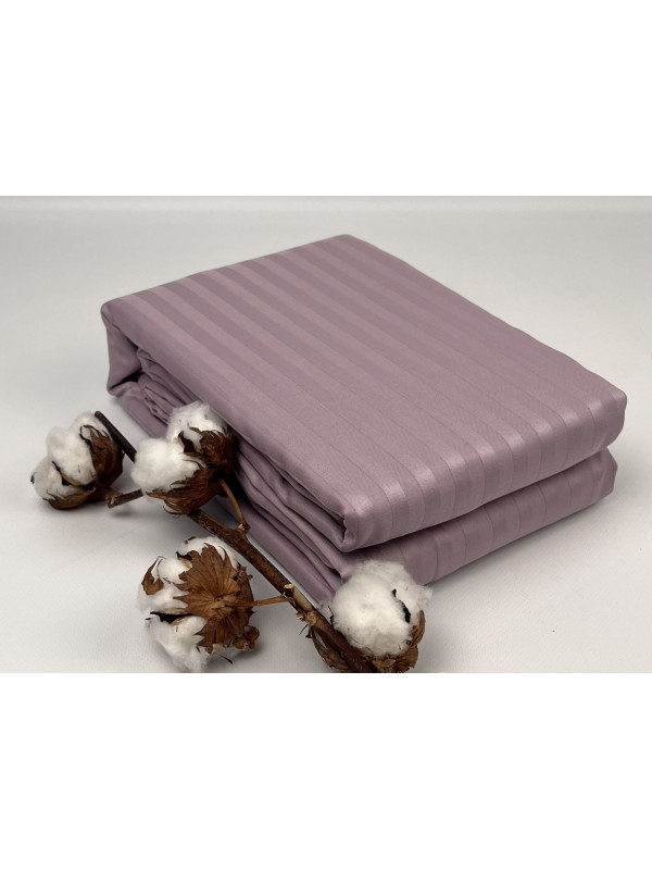 Простынь сатиновая Maison D'or lilac 240x260 +наволочки 2-50x70