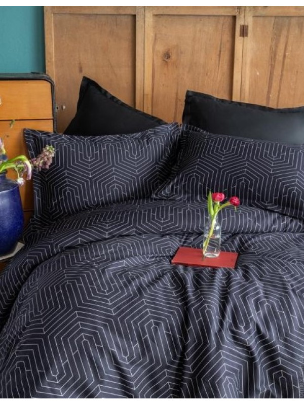 Постільна білизна Issimo Home Strada Black сатин digital євро