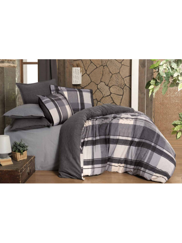 Постельное белье Sarev Markis gri фланель евро