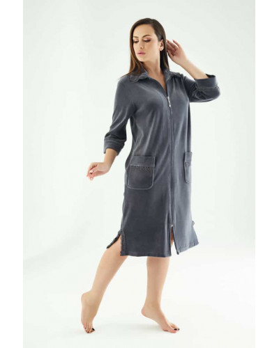 Халат женский nusa хлопок/бамбук модель 0321 антрацит m