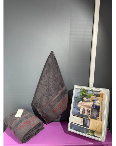 Набор полотенец Maison D'or antracit/bordo 50x100; 85x150