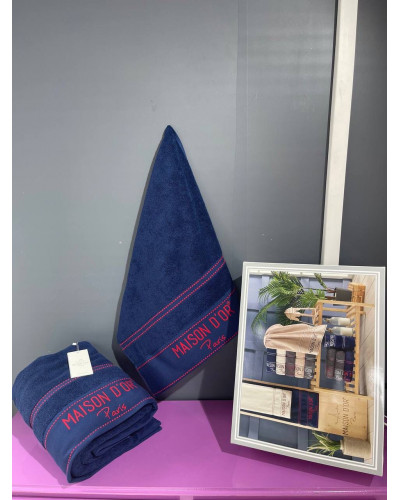 Набор полотенец Maison D'or navy/red 50x100; 85x150