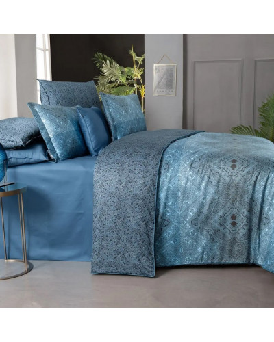 Постельное белье Sarev Brezno mavi делюкс сатин 300ТС евро