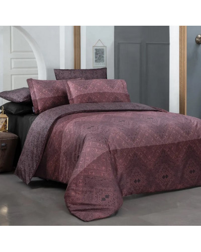 Постельное белье Sarev Brezno kirmizi делюкс сатин 300ТС евро