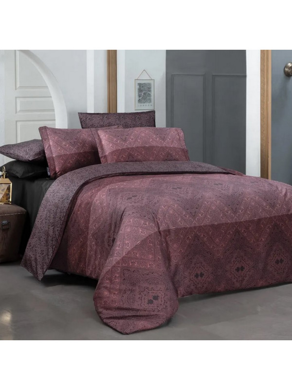 Постельное белье Sarev Brezno kirmizi делюкс сатин 300ТС евро