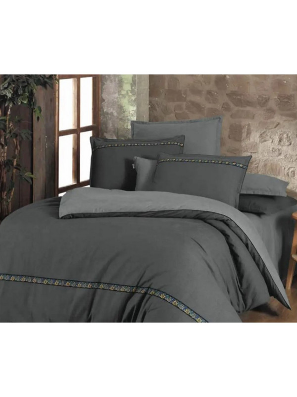 Постельное белье Sarev Enrike antracit фланель евро