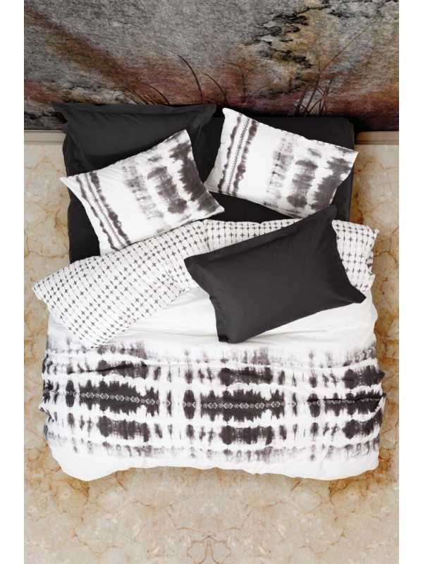 Постельное белье Cotton box Shower Siyah ранфорс евро