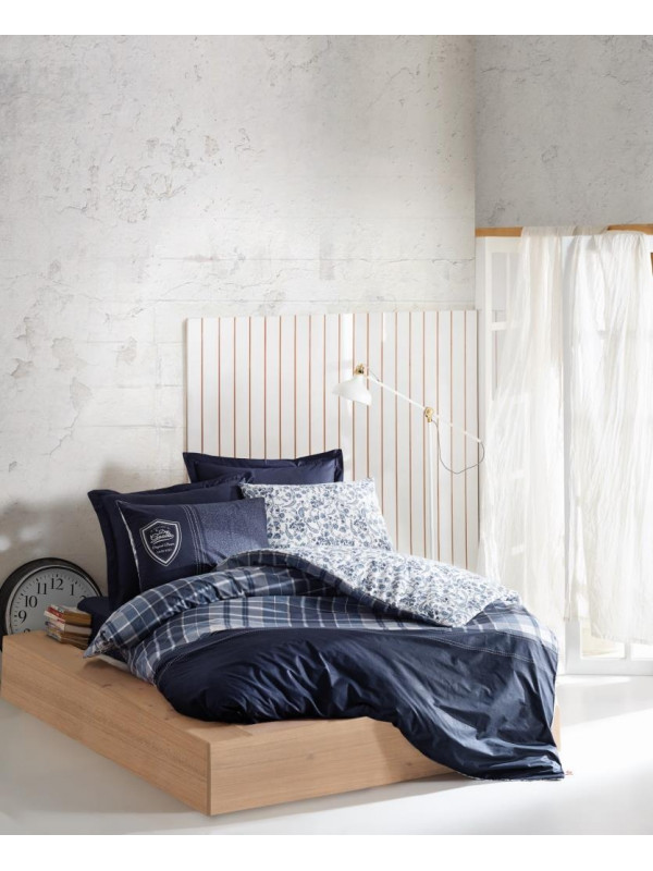 Постельное белье Cotton box Pablo Lacivert ранфорс евро
