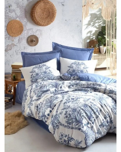 Постельное белье Cotton box Egina mavi ранфорс евро