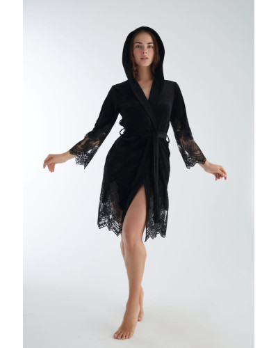 Халат женский nusa хлопок/бамбук модель 0465 siyah, m