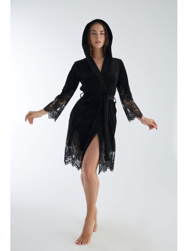 Халат женский nusa хлопок/бамбук модель 0465 siyah, m