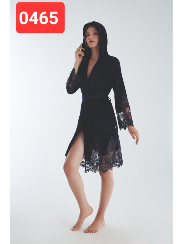 Жіночий халат nusa бавовна/бамбук модель 0465 lacivert, m