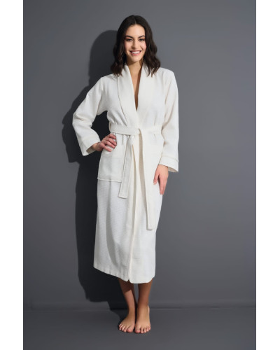 Халат женский вафельный nusa хлопок/бамбук модель 4270 krem, xxl