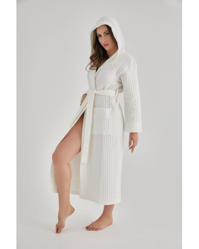 Халат женский вафельный nusa хлопок/бамбук модель 4160 krem, m