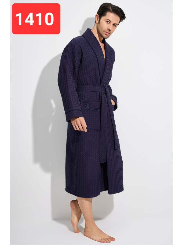 Халат мужской вафельный nusa хлопок/бамбук модель 1410 lacivert, xxl