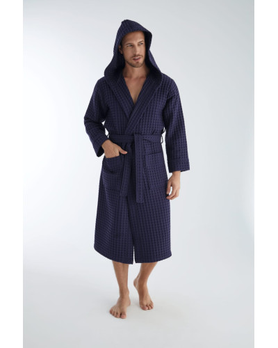 Халат мужской вафельный nusa хлопок/бамбук модель 1325 lacivert, L/xl