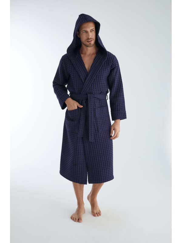 Халат мужской вафельный nusa хлопок/бамбук модель 1325 lacivert, L/xl