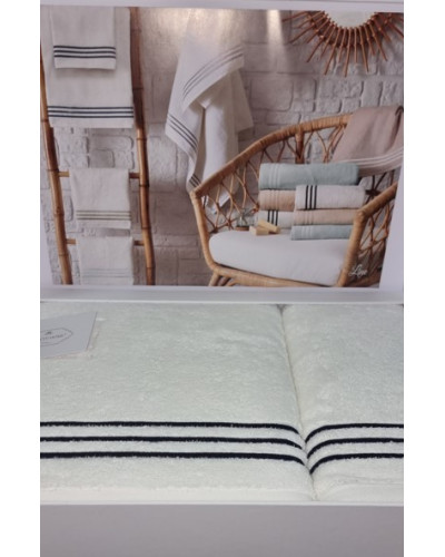 Набор полотенец Tivolyo Home Line k.beyaz/lacivert 50x100; 75x150