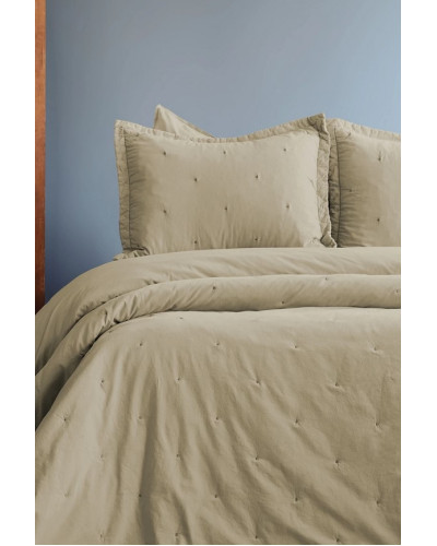 Покрывало Issimo Home Chilichia bej поплин 240x260; наволочки 2-50x70