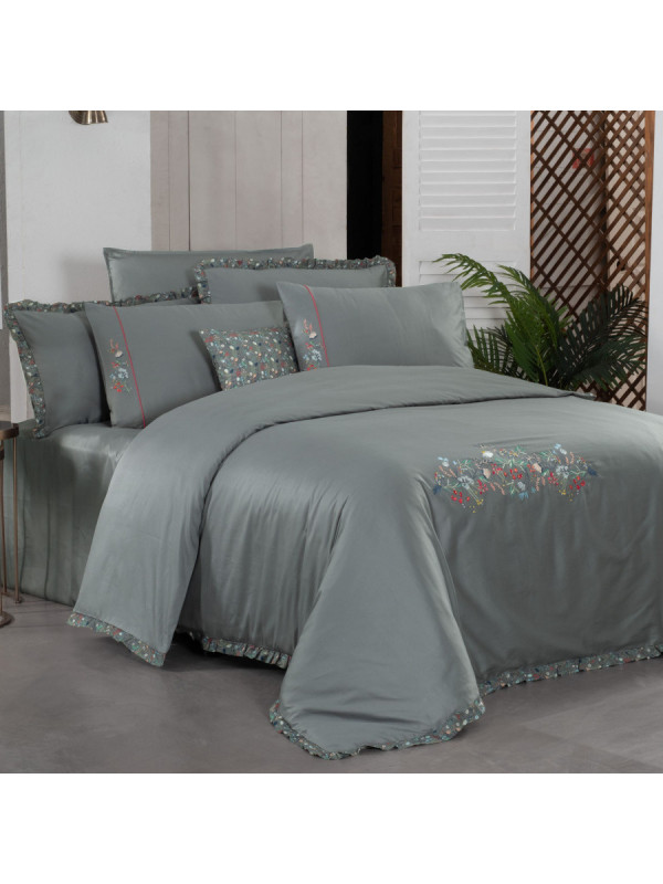 Постельное белье Sarev SPORT&CHIC NITRA V1/GRI сатин делюкс 300ТС евро