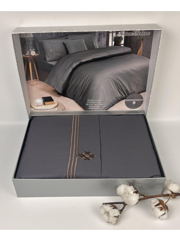 Постельное белье Maison D'or Deluxe grey делюкс сатин евро