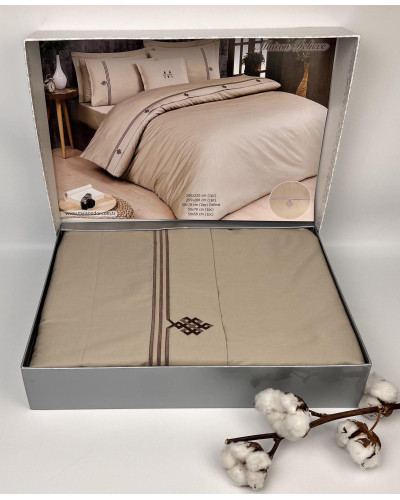 Постельное белье Maison D'or Deluxe beige делюкс сатин евро