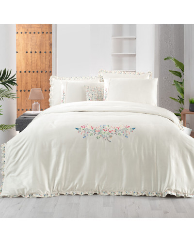 Постельное белье Sarev SPORT&CHIC NITRA V1/ekru сатин делюкс 300ТС евро