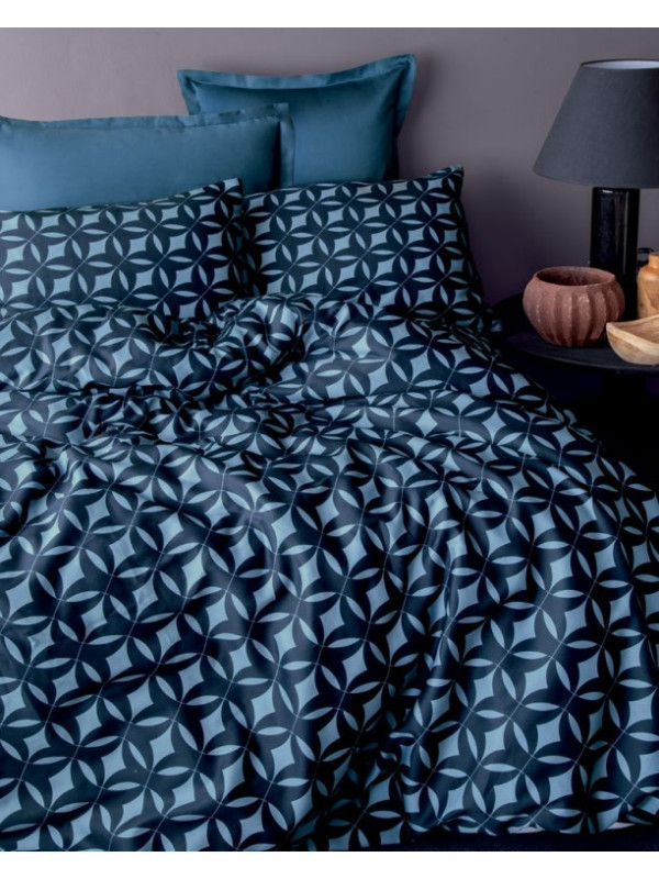 Постільна білизна Issimo Home Mondo blue сатин digital євро