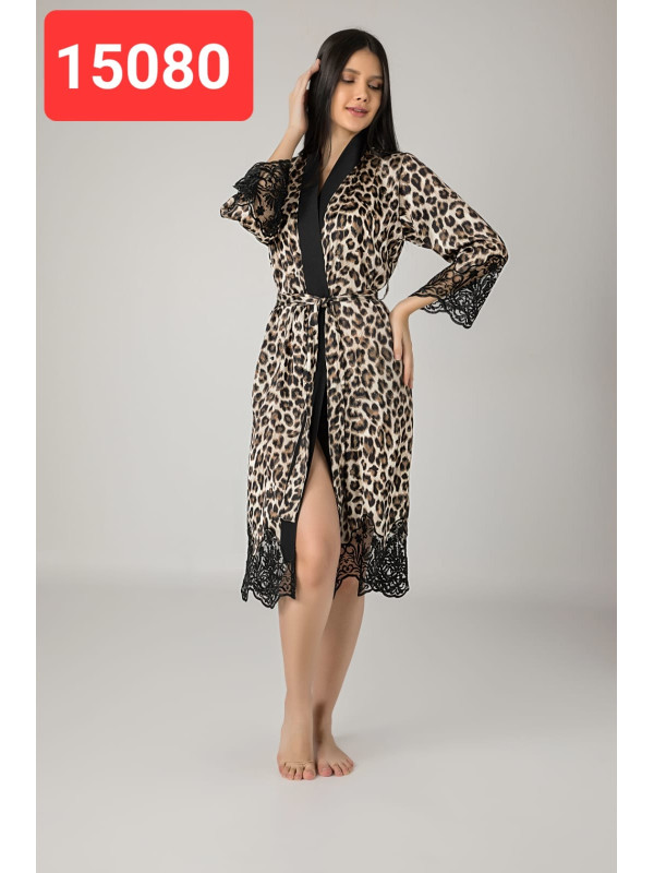 Халат женский nusa шелк модель 15080 leopar, xxl