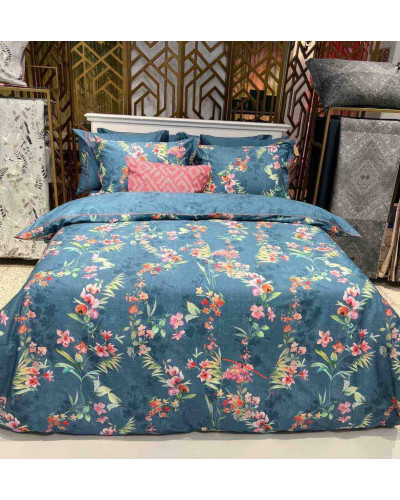 Постельное белье Sarev Leticia mavi делюкс сатин 300ТС евро