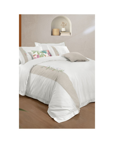 Постельное белье Sarev Dorena k.beyaz делюкс сатин 300ТС с вышивкой евро