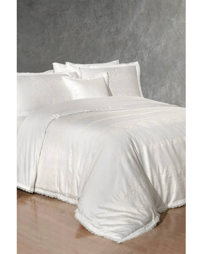 Постельное белье Sarev Perry krem делюкс сатин 300ТС с вышивкой евро