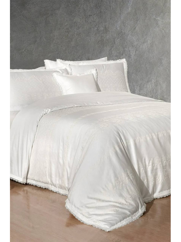 Постельное белье Sarev Perry krem делюкс сатин 300ТС с вышивкой евро