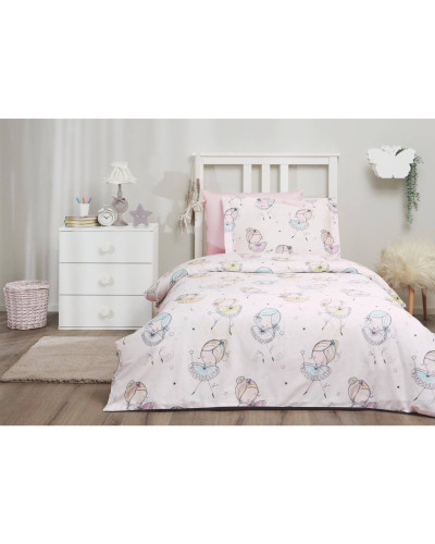 Підліткова постільна білизна Tivolyo Home BALLERINA делюкс сатин полуторна