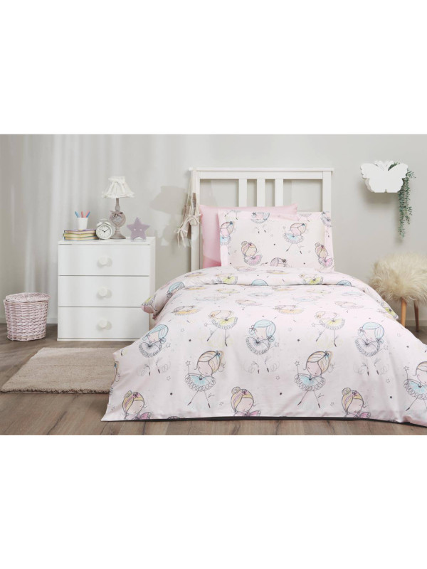 Підліткова постільна білизна Tivolyo Home BALLERINA делюкс сатин полуторна