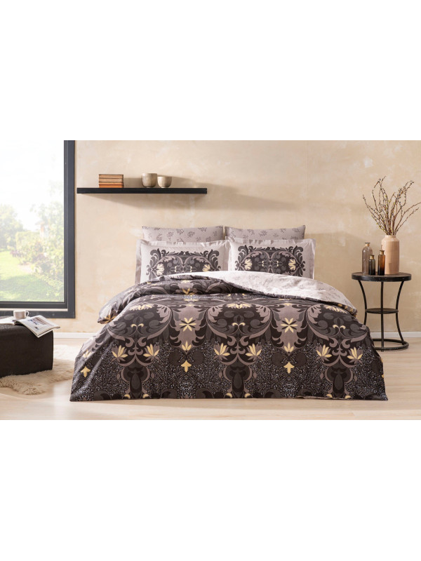 Постельное белье Tac Dorney siyah сатин Deluxe евро