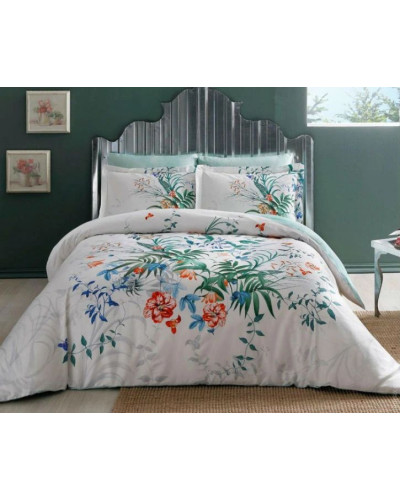 Постельное белье Tac Aden yesil сатин Deluxe евро